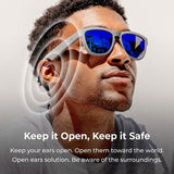 ZUNGLE V2 Viper: Bluetooth Audio Sunglasses with Over Ear True Wireless Bone Conduction Headphones. for Men, Bluetooth 5.0, Built-in Mic, Music, Phone Call, AI Assistance(Matte Black Frames)