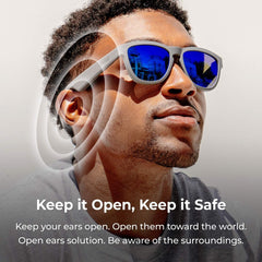 ZUNGLE V2 Viper: Bluetooth Audio Sunglasses with Over Ear True Wireless Bone Conduction Headphones. for Men, Bluetooth 5.0, Built-in Mic, Music, Phone Call, AI Assistance(Matte Black Frames)