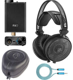 Audio-Technica ATH-R70x Open Back Reference Headphones Bundle with SLAPPA SL-HP-07 Hardbody PRO Headphone Case, FiiO E10K USB DAC Amp (Black), and Blucoil 6-FT Headphone Extension Cable (3.5mm)