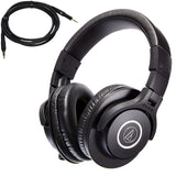 Audio-Technica ATH-M40x Professional Studio Monitor Headphones Bundled with HP-SC Replacement Cable